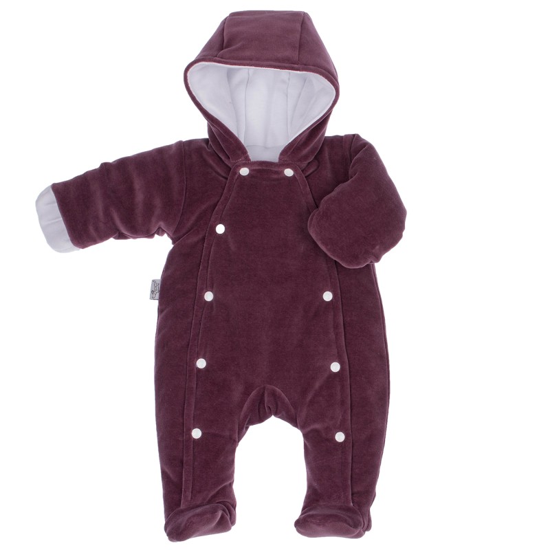 Ocieplany kombinezon dla wcześniaka - rozm. 46/48 - fiolet