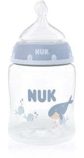 NUK - Butelka First Choice+ 150 ml - niebieska wieloryb