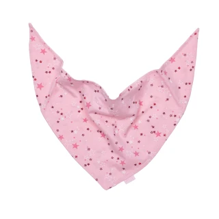 Chustka bawełniana na szyję - do wiązania - różowa gwiazdki