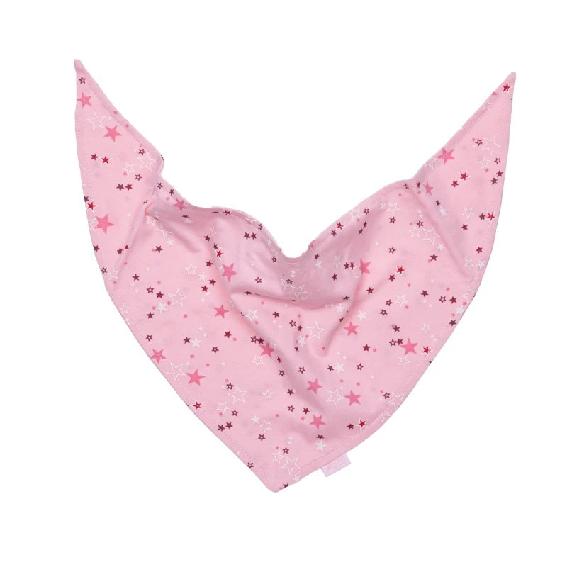 Chustka bawełniana na szyję - do wiązania - różowa gwiazdki
