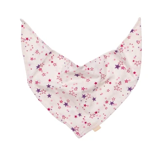 Chustka bawełniana na szyję - do wiązania - kremowa gwiazdki