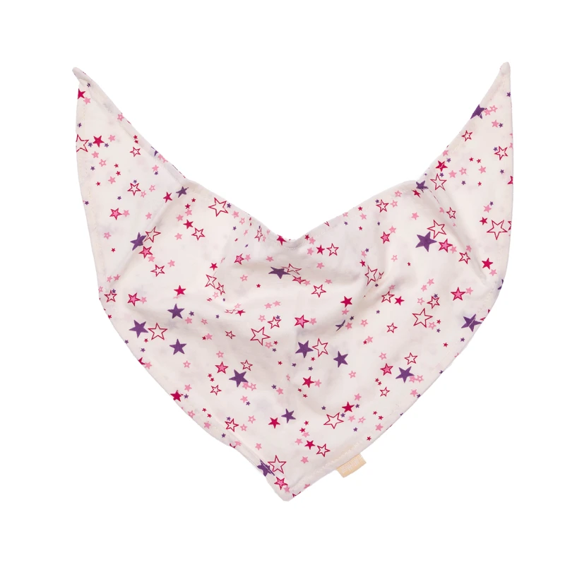 Chustka bawełniana na szyję - do wiązania - kremowa gwiazdki