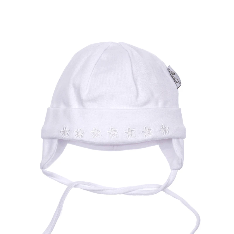 Przejściowa czapka dla wcześniaka - obwód głowy 34 cm - biała
