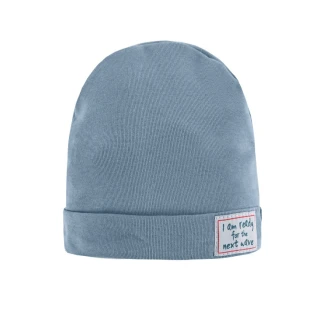 Czapka dla wcześniaka - obwód głowy 34/36 cm - FUNNY - jeans