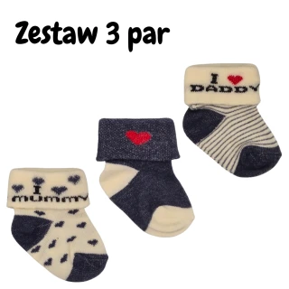 Skarpetki bawełniane dla wcześniaka - zestaw 3 par