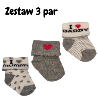 Skarpetki bawełniane dla wcześniaka - zestaw 3 par