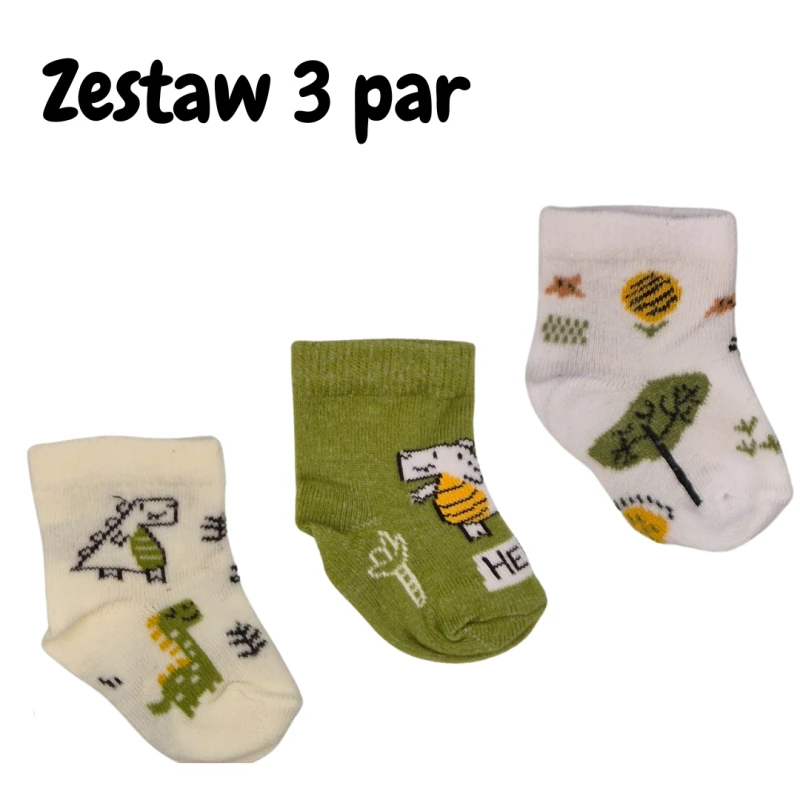 Skarpetki bawełniane dla wcześniaka - zestaw 3 par
