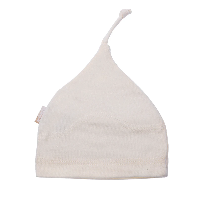 Czapka dla wcześniaka - obwód głowy 32 cm - kremowa