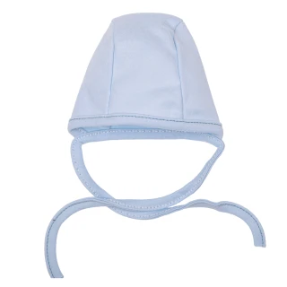 Czapka wiązana dla wcześniaka - obwód głowy 30 cm - niebieska