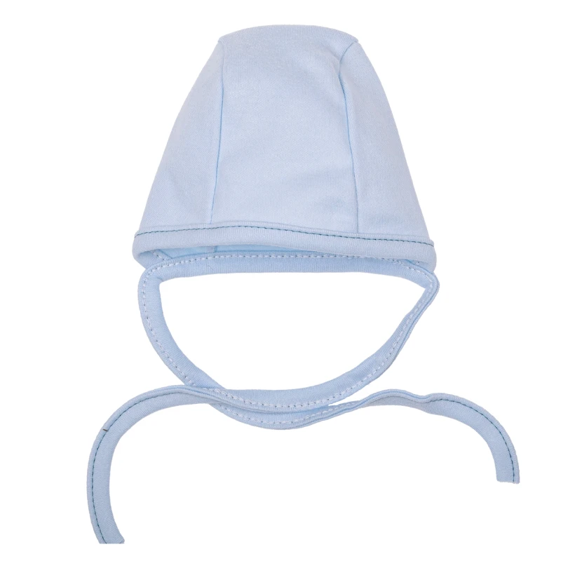 Czapka wiązana dla wcześniaka - obwód głowy 30 cm - niebieska
