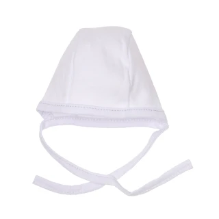 Czapka wiązana dla wcześniaka - obwód głowy 30 cm