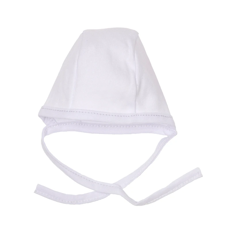 Czapka wiązana dla wcześniaka - obwód głowy 30 cm