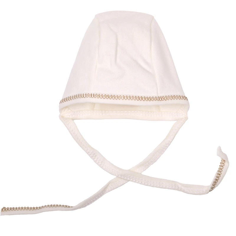 Czapka wiązana dla wcześniaka - obwód głowy 30 cm