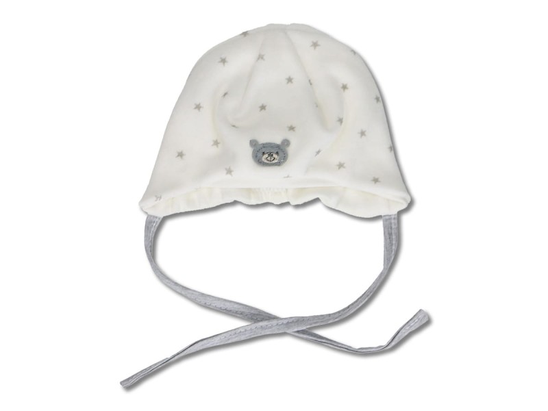 Welurowa czapeczka dla wcześniaka - obwód głowy 35 cm 
