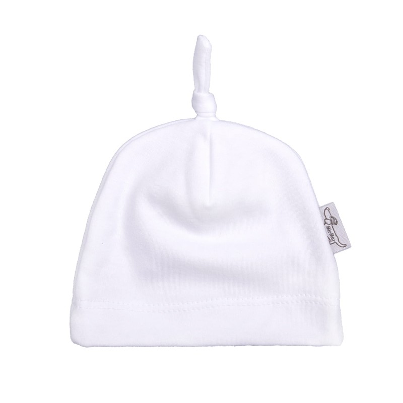 Czapka dla wcześniaka - obwód głowy 34 cm - biała