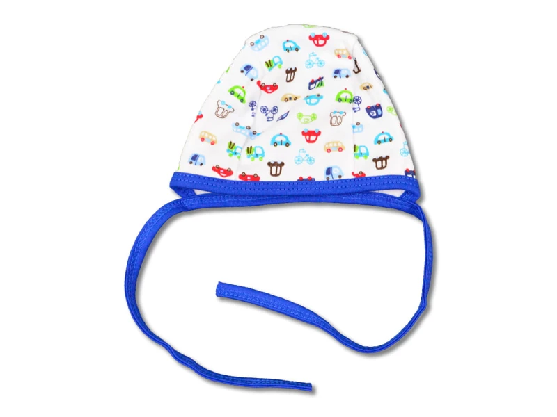 Czapka wiązana dla wcześniaka - obwód głowy 31 cm