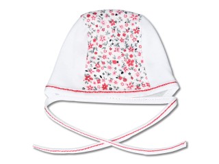 Czapka wiązana dla wcześniaka - obwód głowy 35 cm